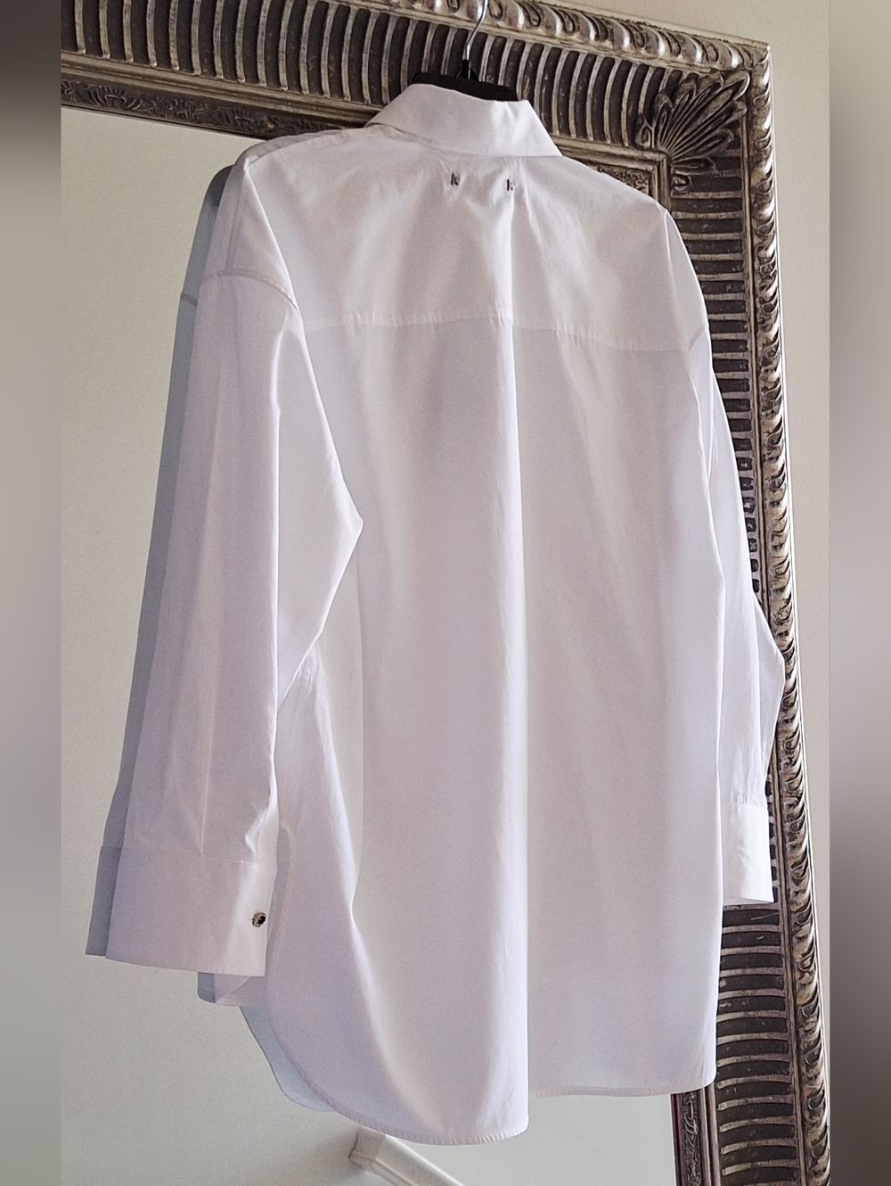 GOLDEN GOOSE Pintuck Bib Oversized Cotton Button-Up Shirt White XS Org $750 - Picture 6 of 16